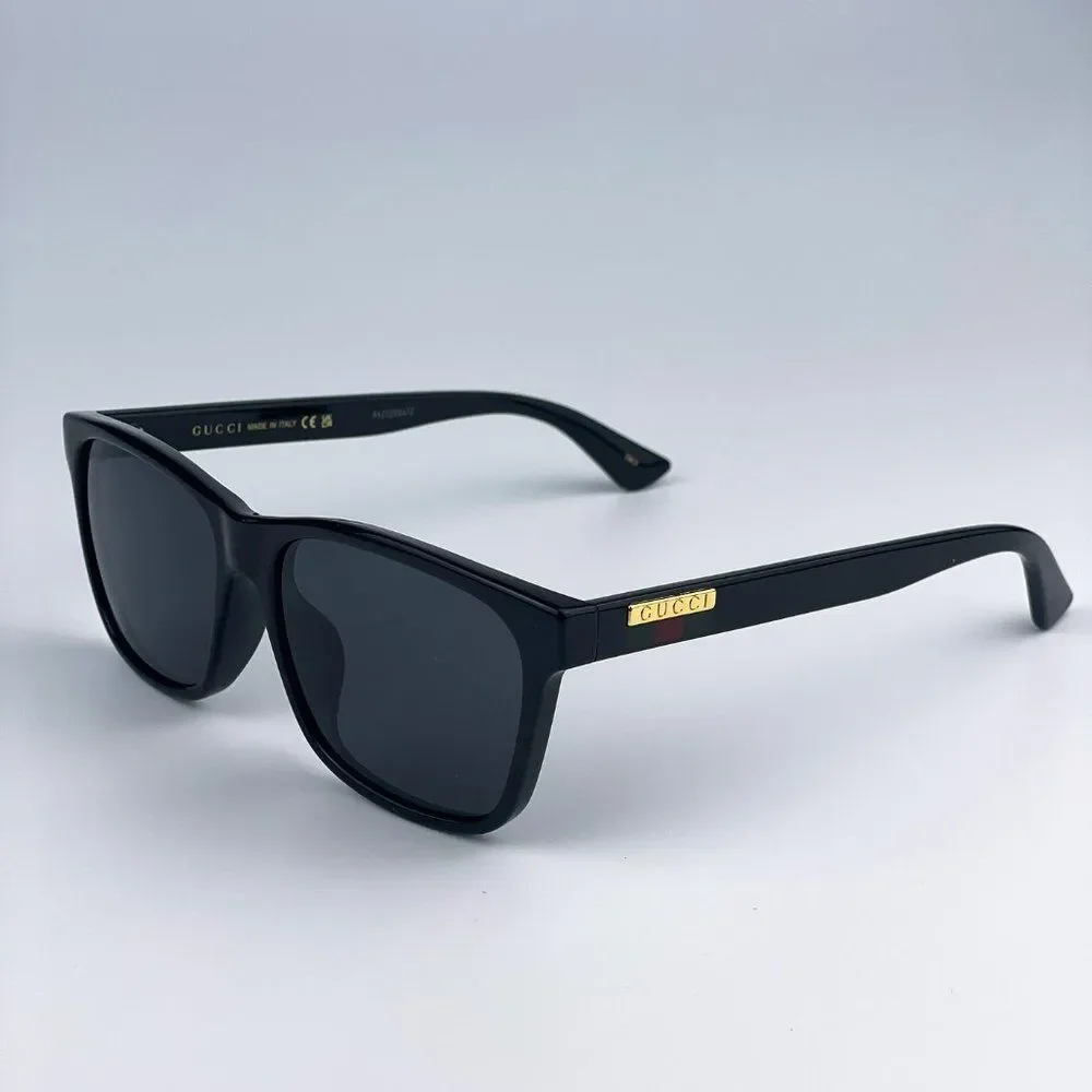 GUCCI GG0746SA 001 Sunglasses Black Gray Anti-Reflective Square Unisex